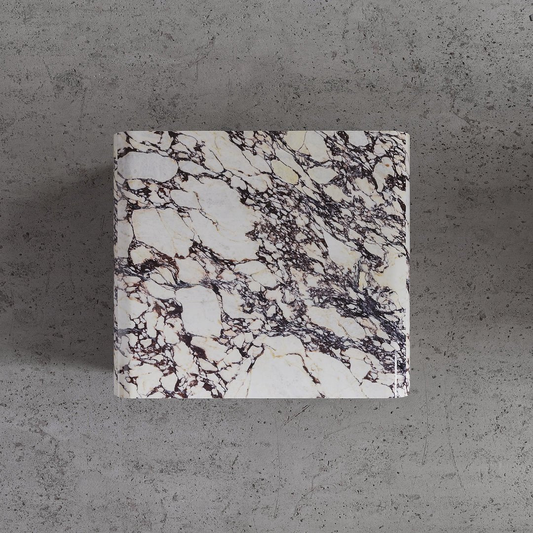 top view Ascoli Calacatta marble coffee table luxury stone furniture