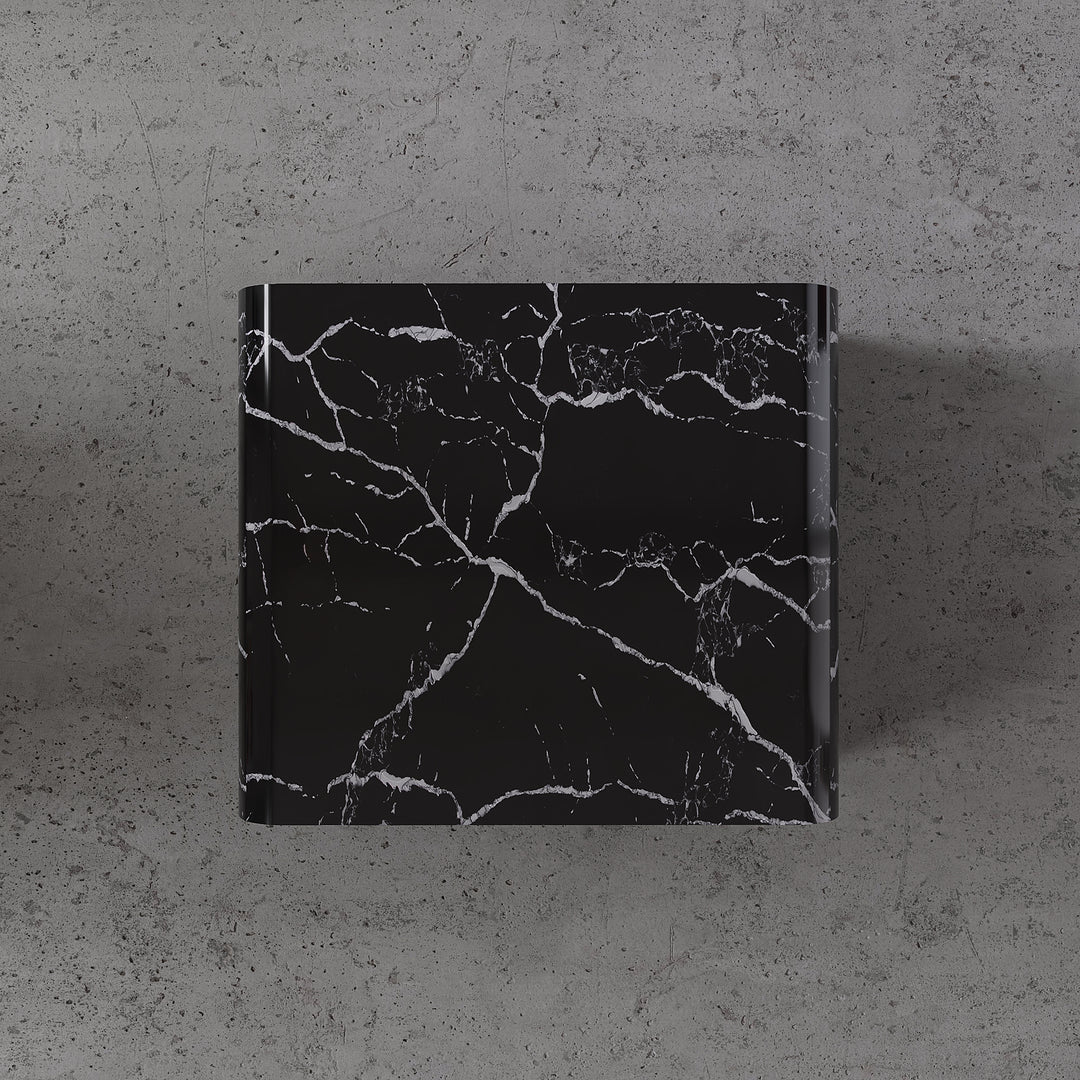 top view Ascoli Nero Marquina marble coffee table luxury stone furniture