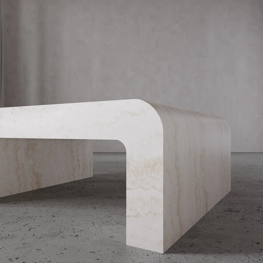 Ascoli travertine coffee table detail luxury natural stone furniture
