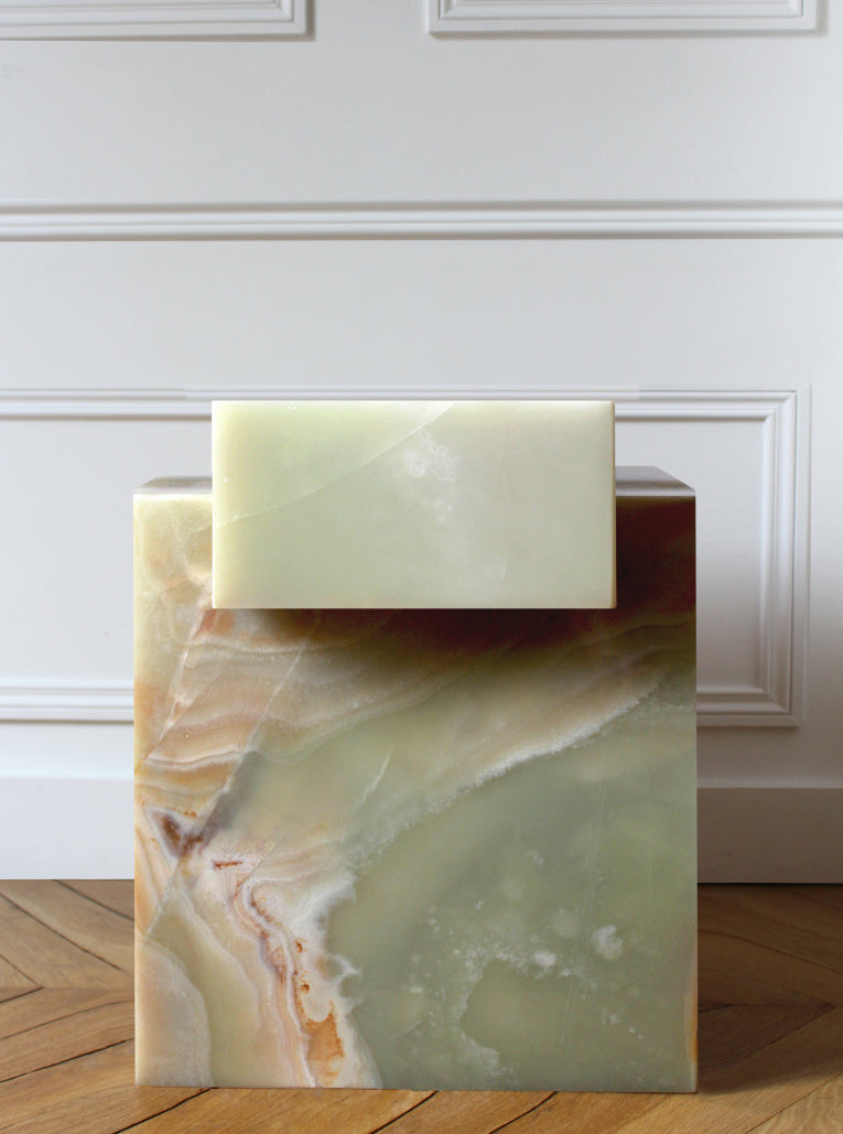 Bari green onyx side table by Eden Stone Designs
