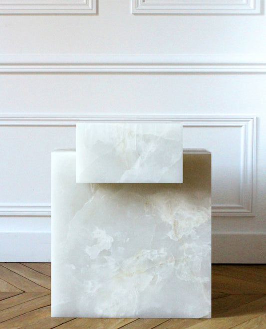 Bari white onyx side table by Eden Stone Designs