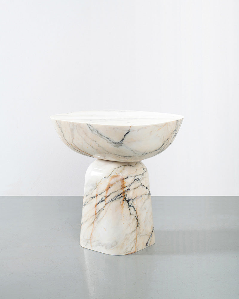 Capri luxury marble side table handcrafted natural stone furniture