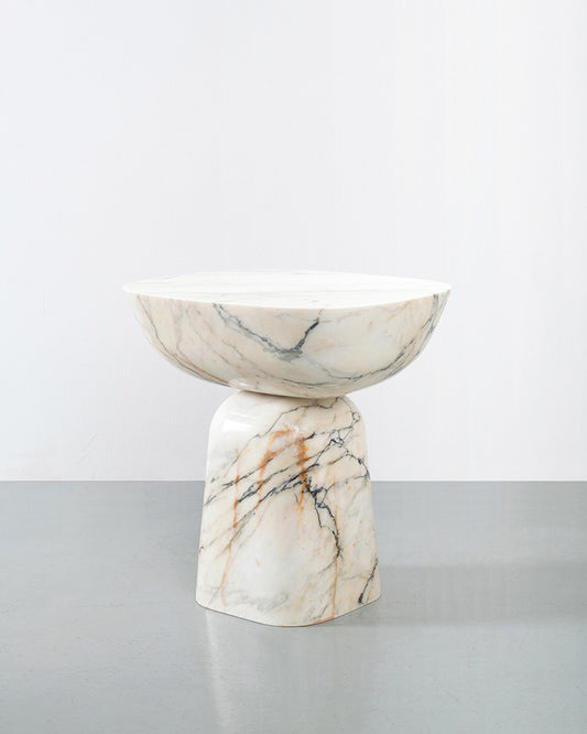 Capri luxury marble side table handcrafted natural stone furniture