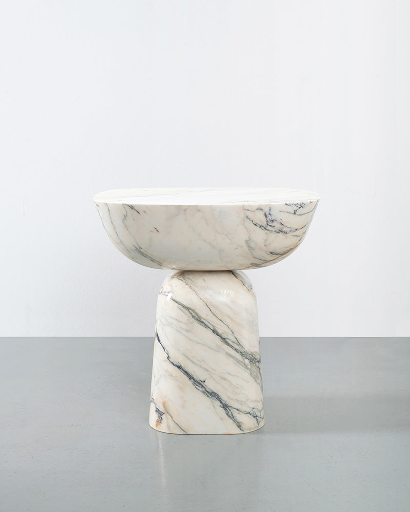 Capri luxury marble side table handcrafted natural stone furniture