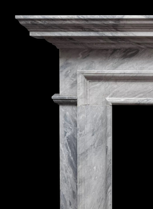 Claremont marble fireplace surround detail by Eden Stone Designs luxury marble fireplace