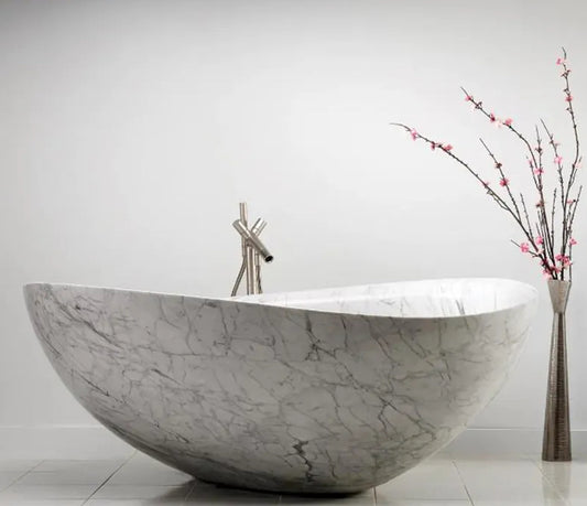 Cremona marble freestanding bathtub luxury stone bath by Eden Stone Designs