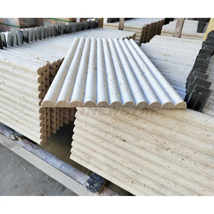 Fluted marble tiles architectural wall panels handcrafted natural marble tiles by Eden Stone Designs