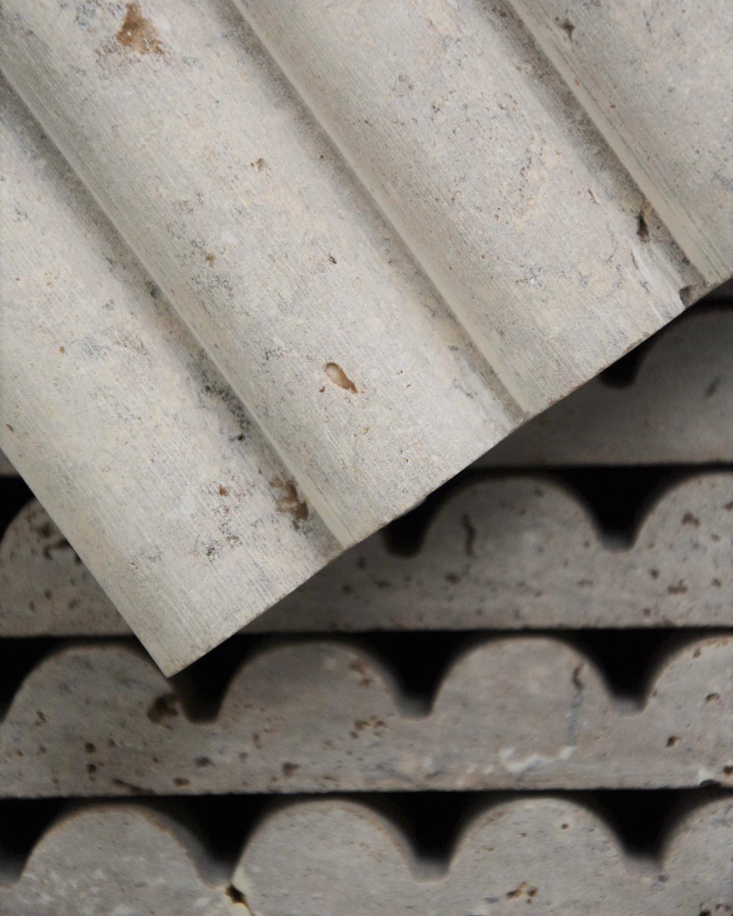 Fluted marble tiles architectural detail handcrafted natural marble tiles by Eden Stone Designs