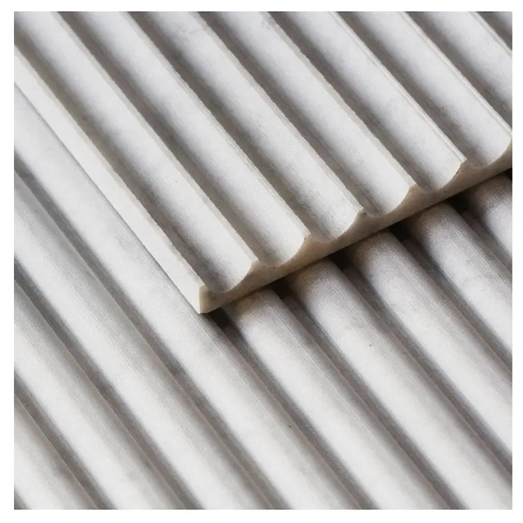 Fluted marble wall tiles handcrafted architectural marble panels by Eden Stone Designs