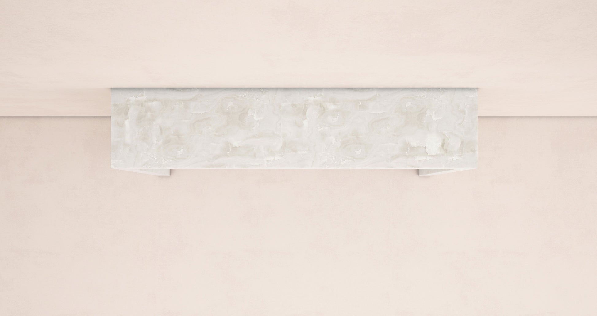 Light marble floating mantel from Giacomo fireplace by Eden Stone Designs