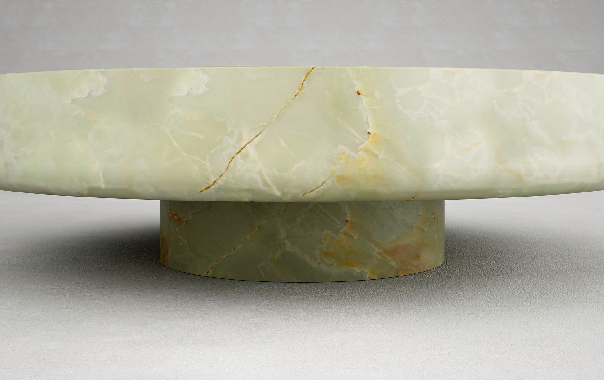 Giardino green onyx coffee table detail front luxury natural stone furniture by Eden Stone Designs