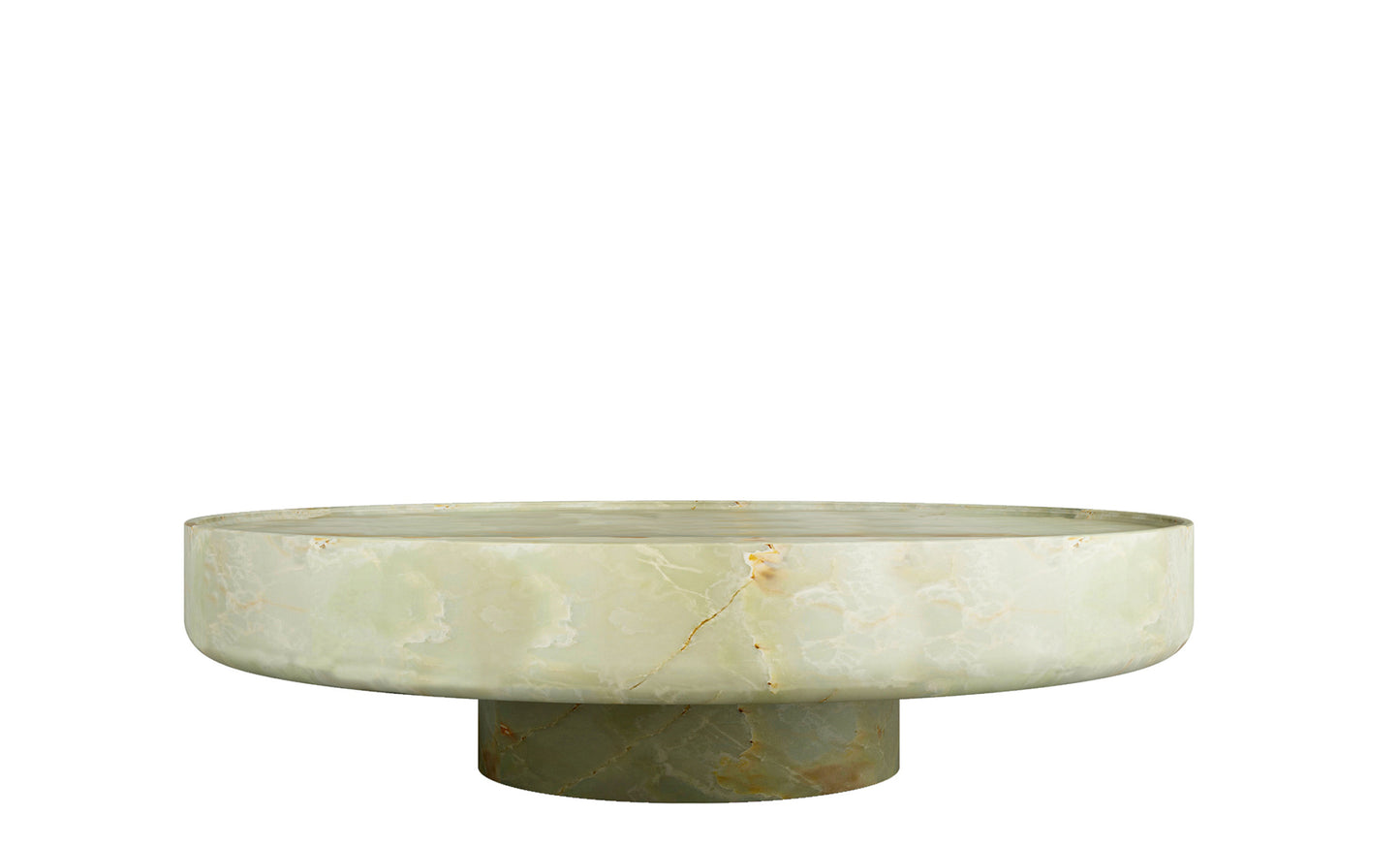 Giardino green onyx round coffee table luxury natural stone table by Eden Stone Designs