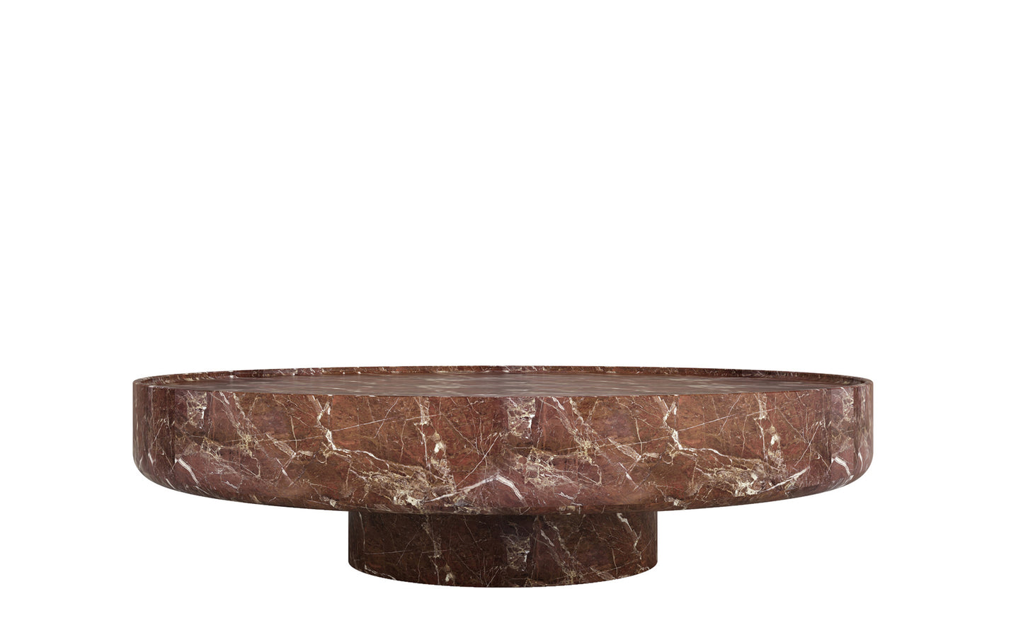Giardino red marble round coffee table luxury natural stone table by Eden Stone Designs