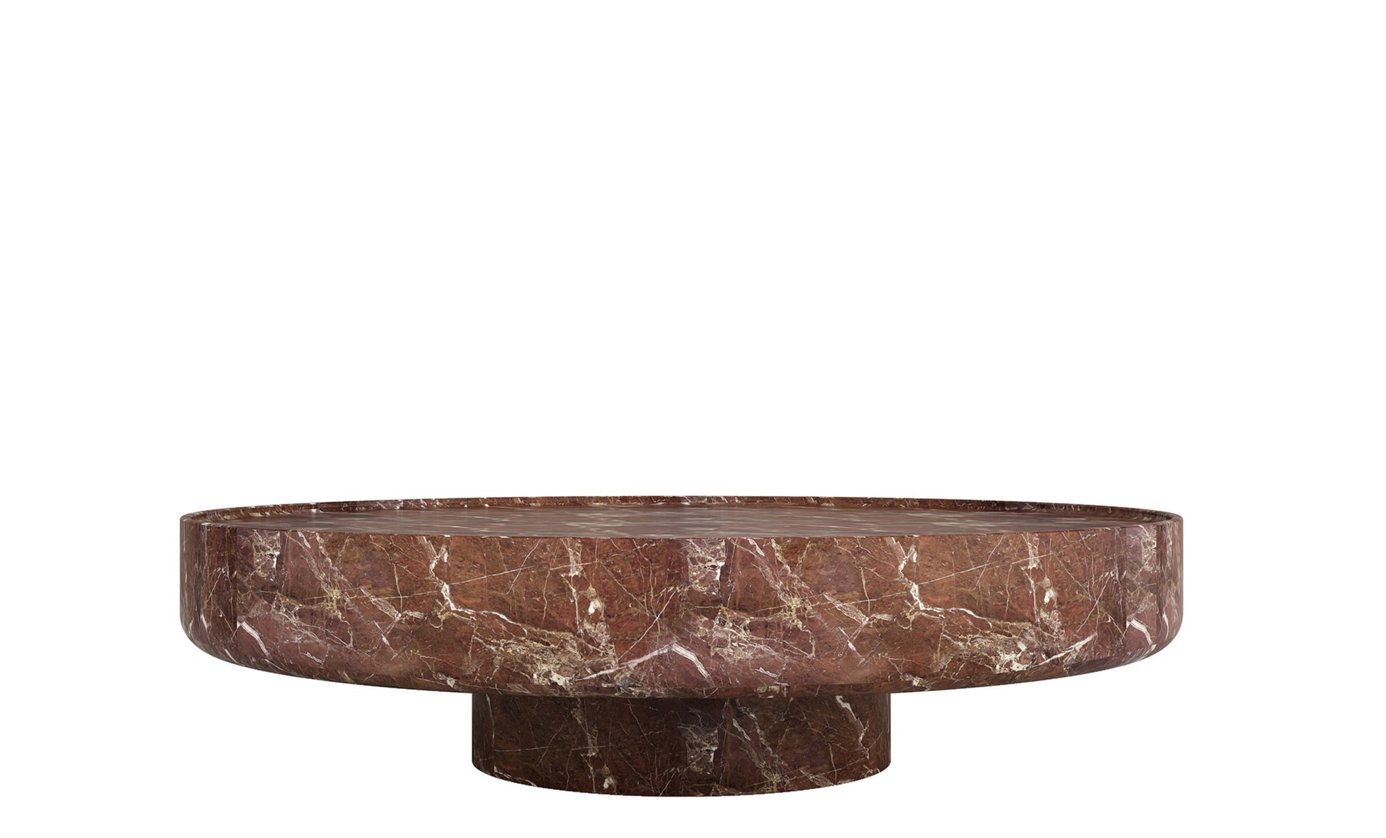 Giardino red marble round coffee table luxury natural stone table by Eden Stone Designs