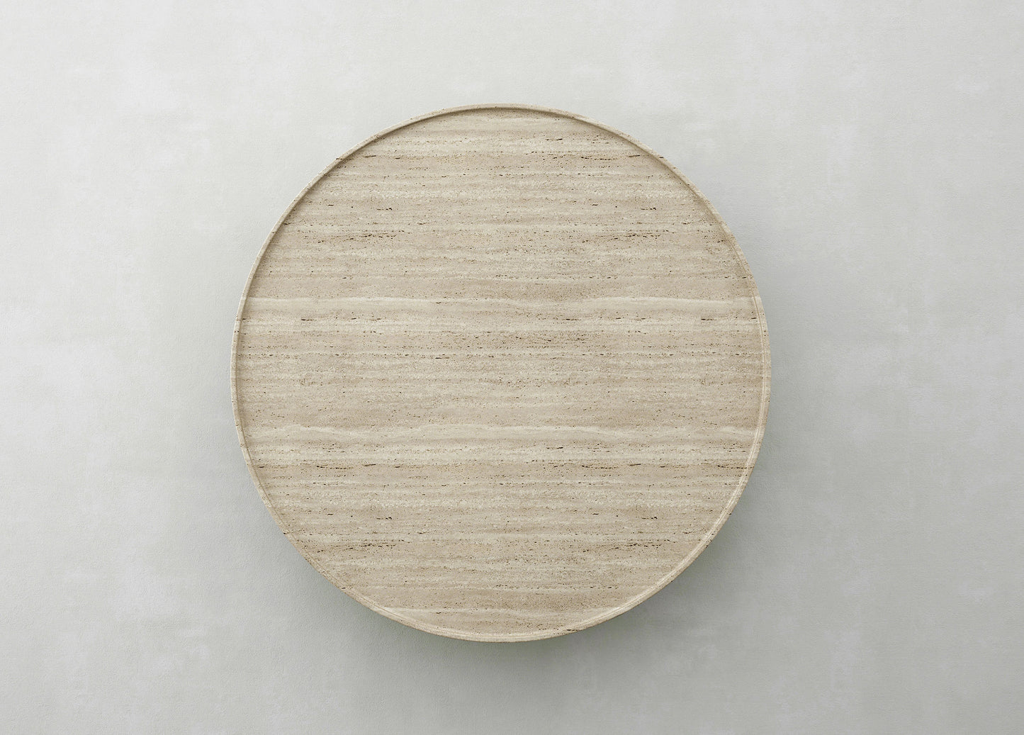 Giardino travertine coffee table top view round natural stone coffee table by Eden Stone Designs