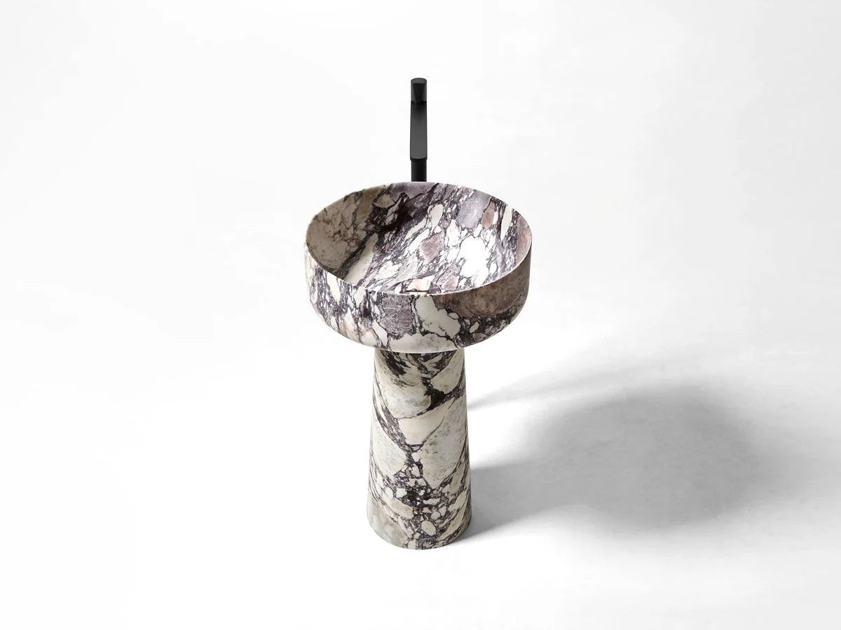 Grazzia freestanding marble bathroom vanity handcrafted from natural stone with modern faucet