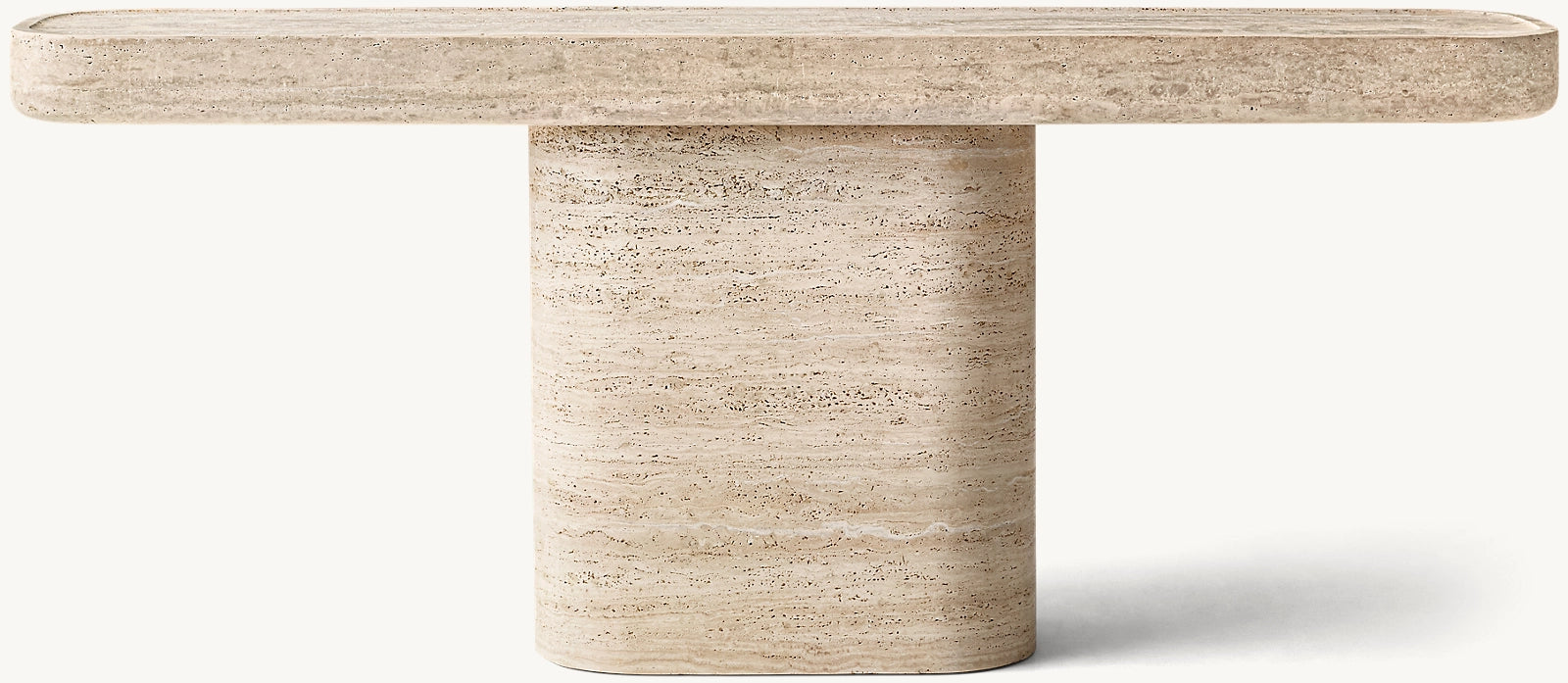 Italo light travertine console table sculptural natural stone furniture