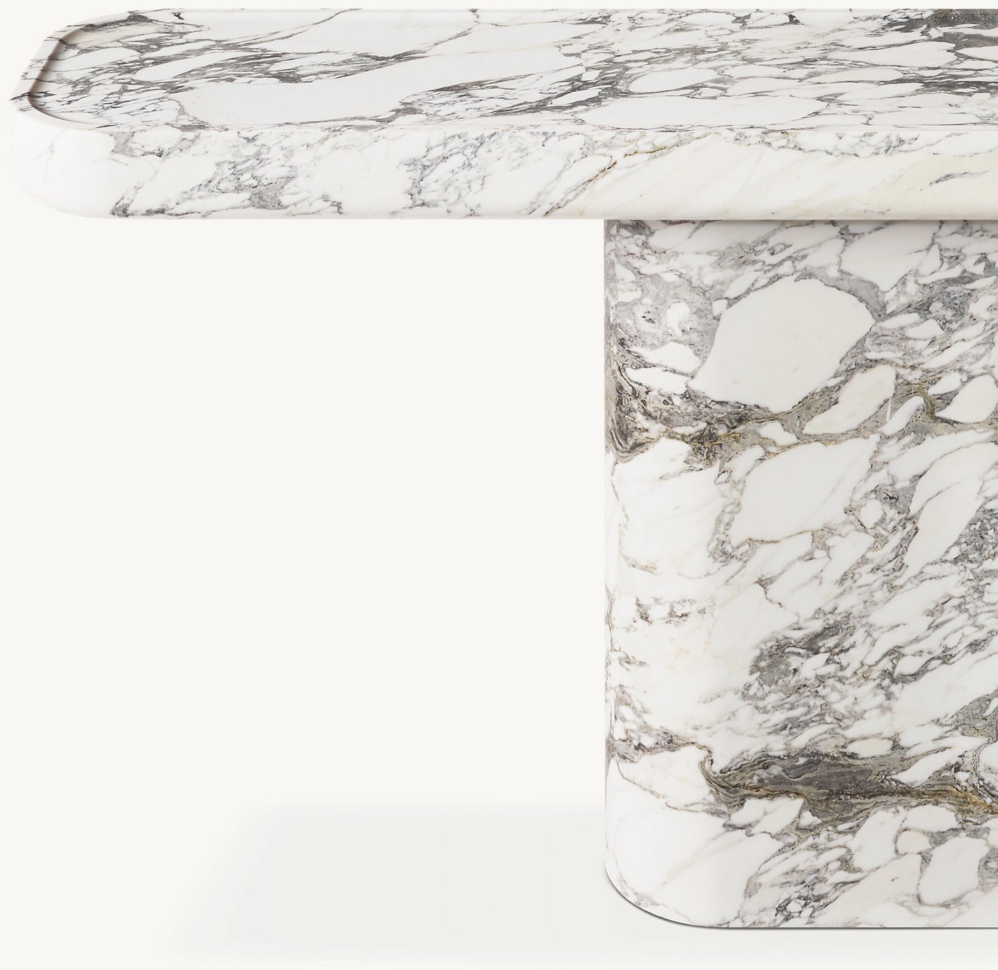 Calacatta marble detail of Italo console table natural stone veining