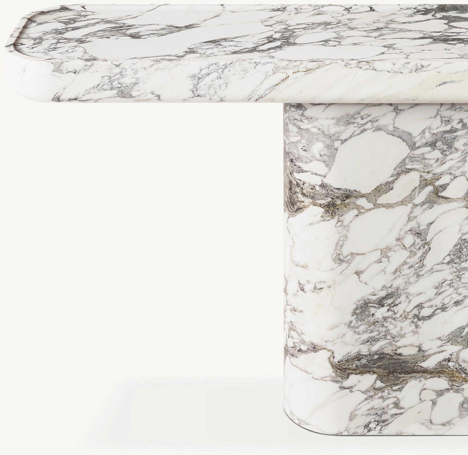 Calacatta marble detail of Italo console table natural stone veining