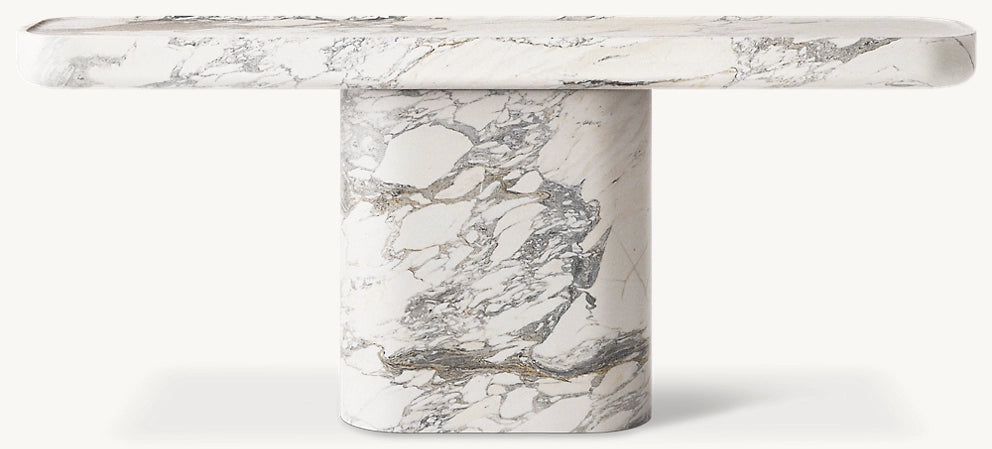 Italo Calacatta marble console table sculptural natural stone design
