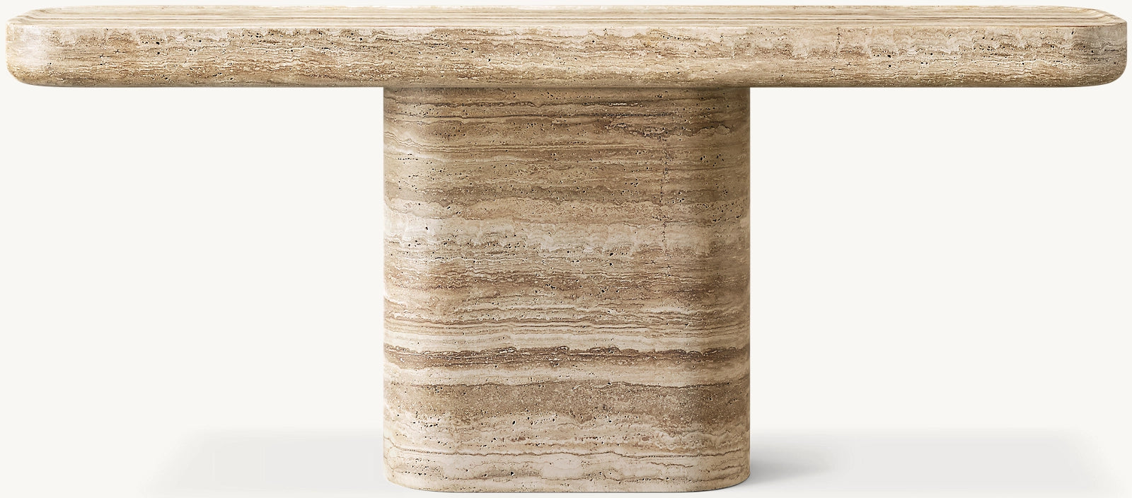 Italo travertine console table sculptural natural stone furniture