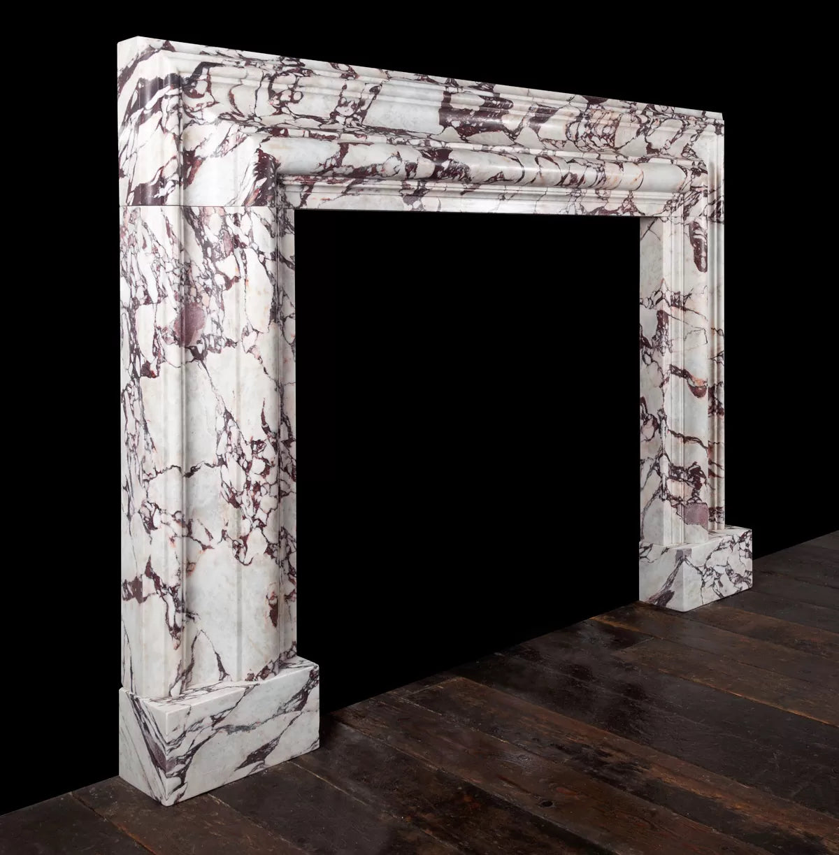 Milan Bolection Breccia Viola marble fireplace surround by Eden Stone Designs