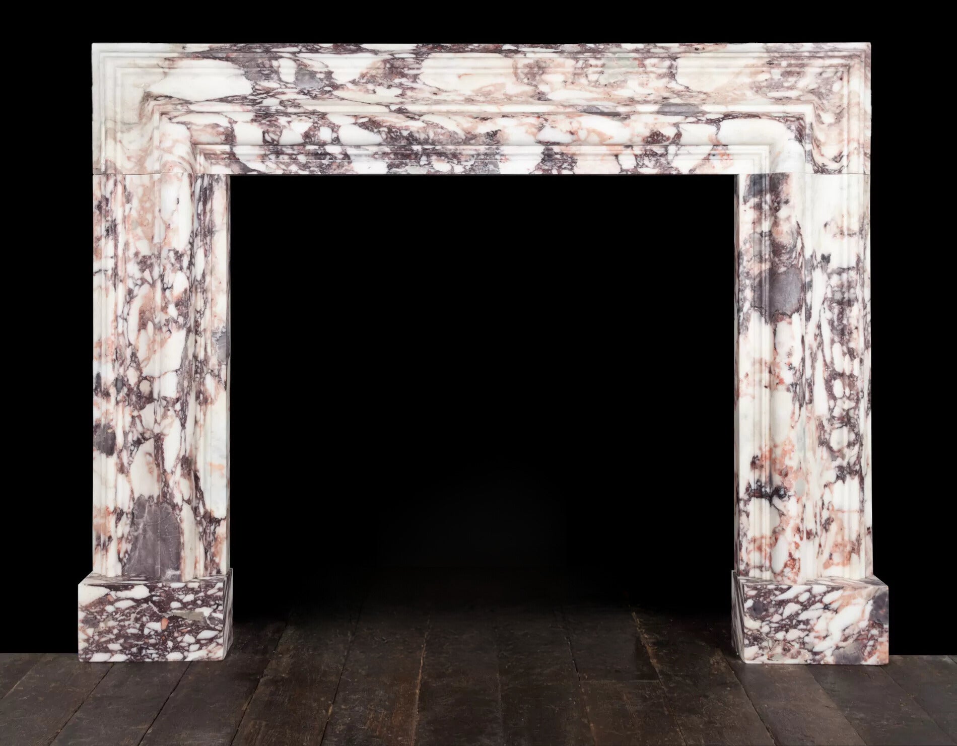 Milan Bolection Breccia Violetta marble fireplace surround by Eden Stone Designs
