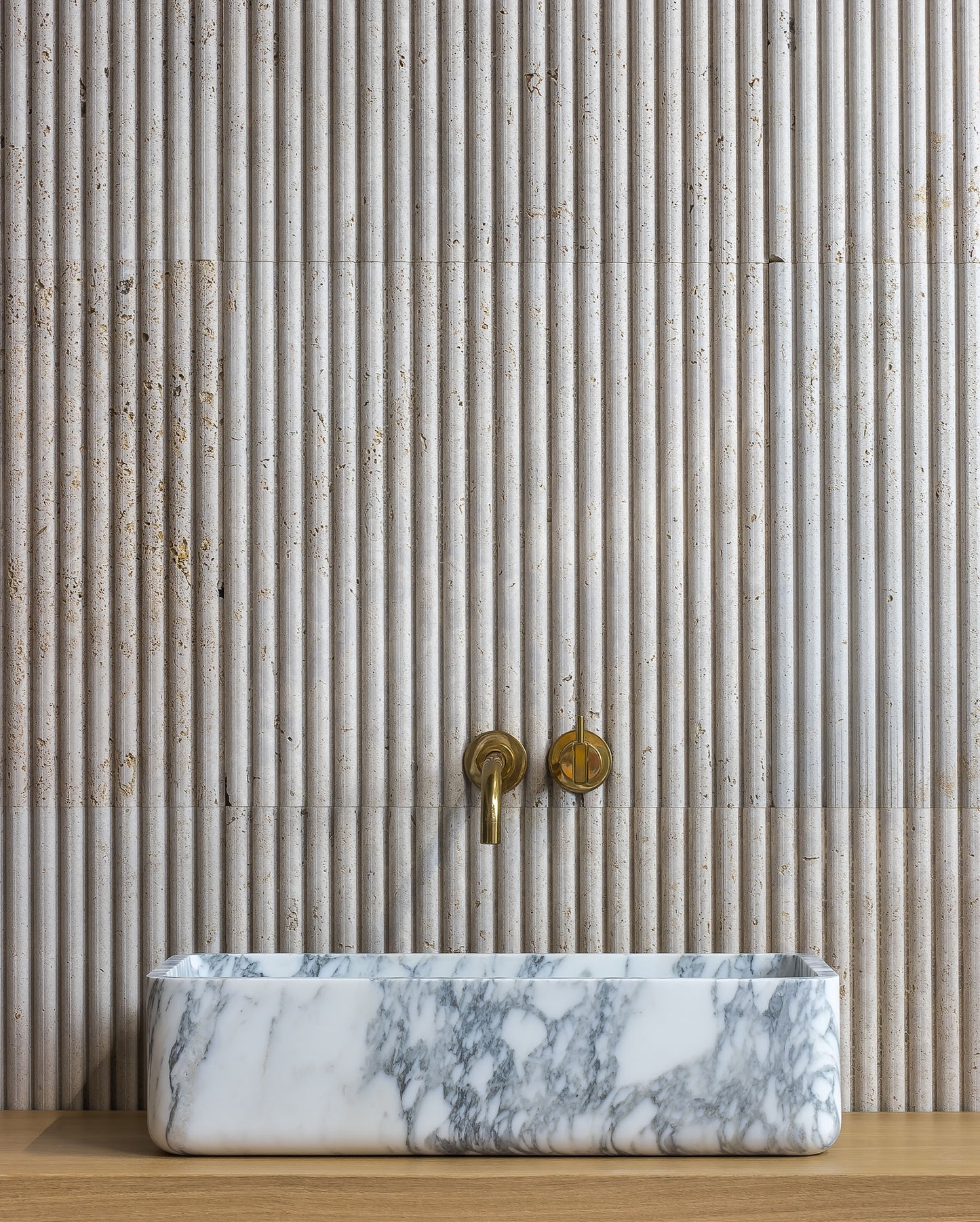 luxury marble sink Milan design custom stone bathroom basin with Arabescato marble Eden Stone Designs