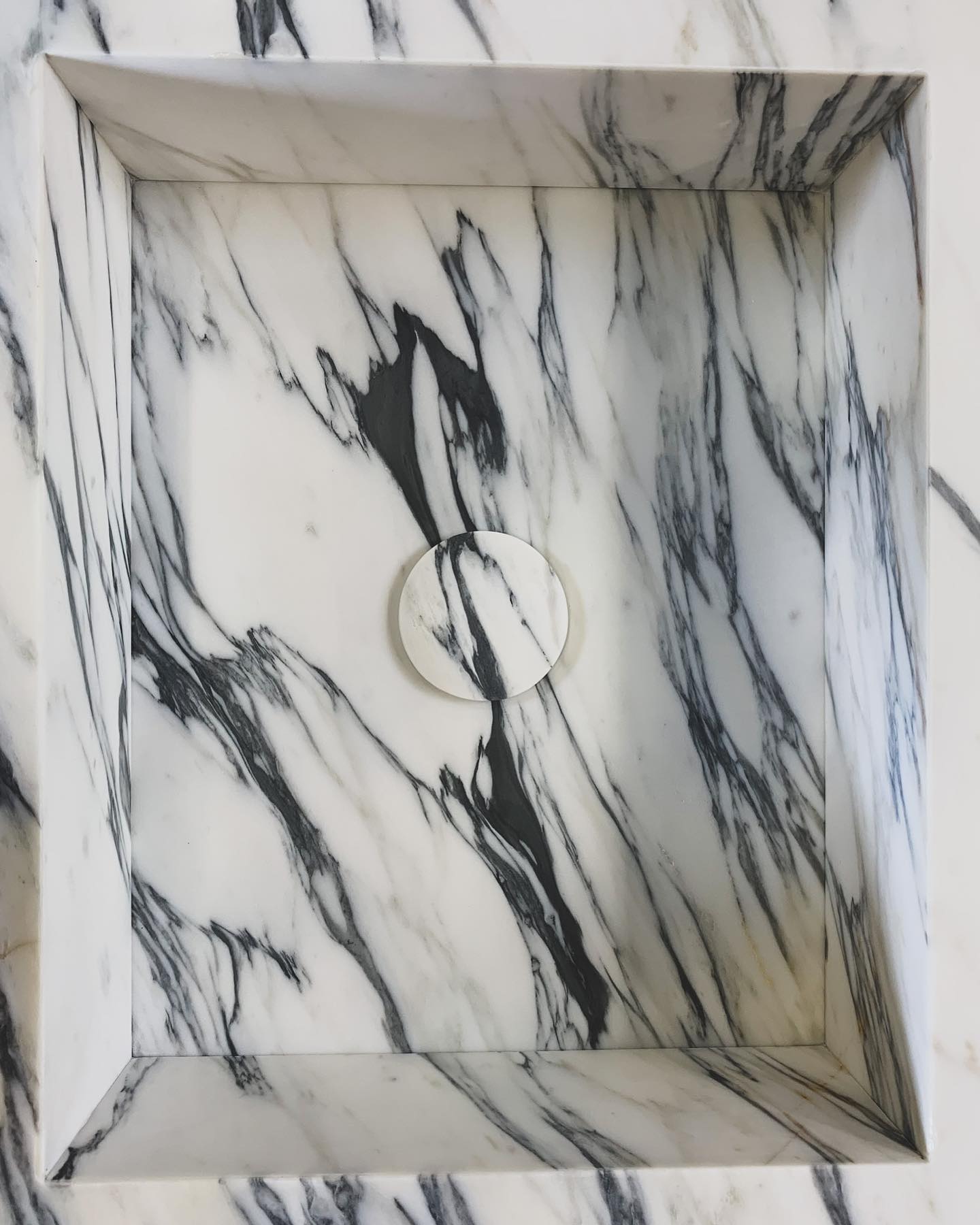 high end marble sink top view geometric stone basin design Milan Eden Stone Designs
