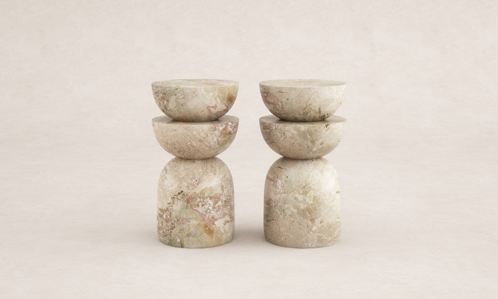Modena marble side tables by Eden Stone Designs