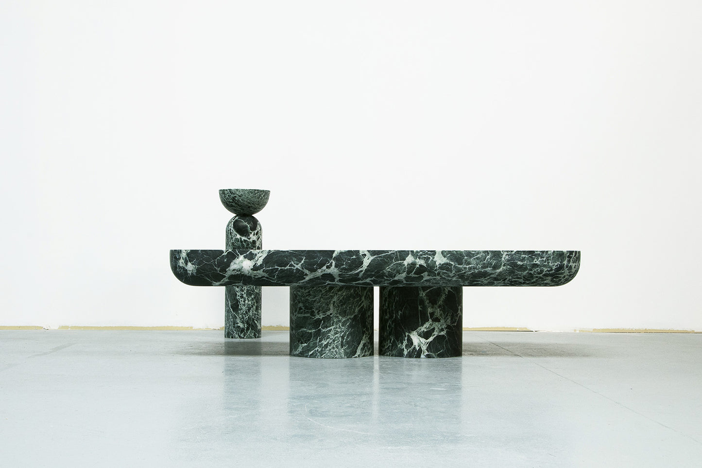 Novara green marble coffee table sculptural design by Eden Stone Designs