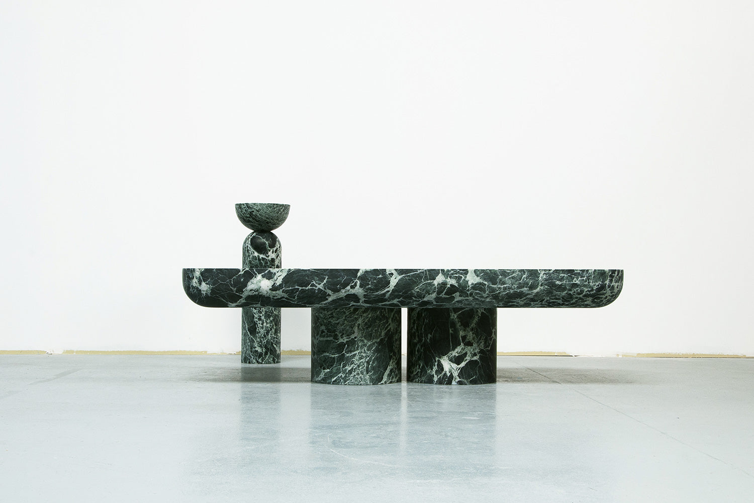 Novara green marble coffee table sculptural design by Eden Stone Designs