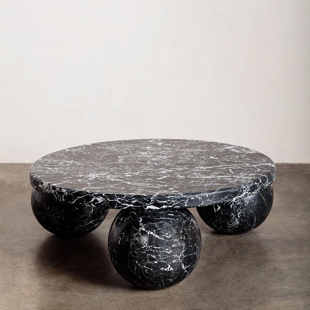 Piccolo Nero Marquina marble coffee table sculptural luxury stone furniture