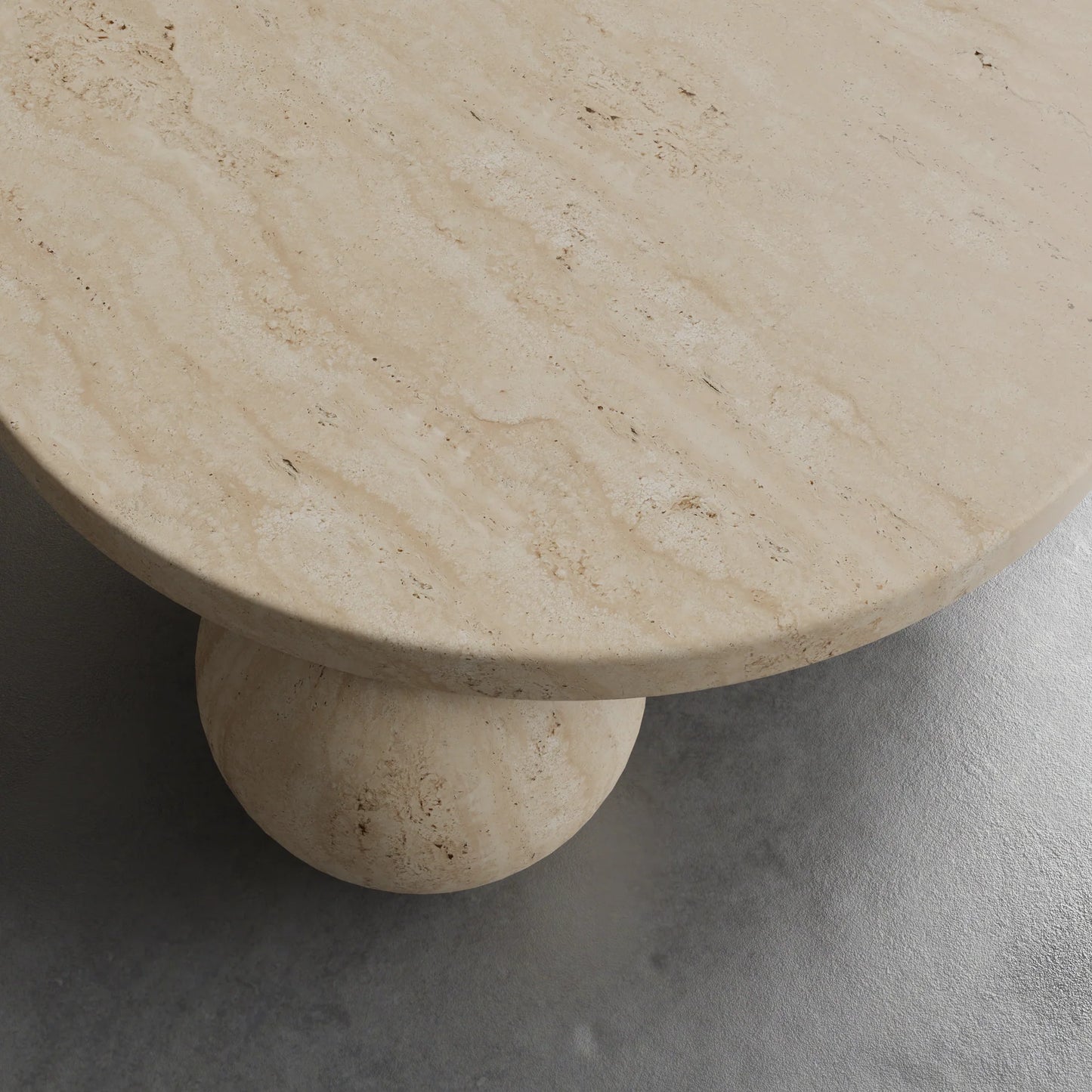 Piccolo travertine marble coffee table detail natural stone texture