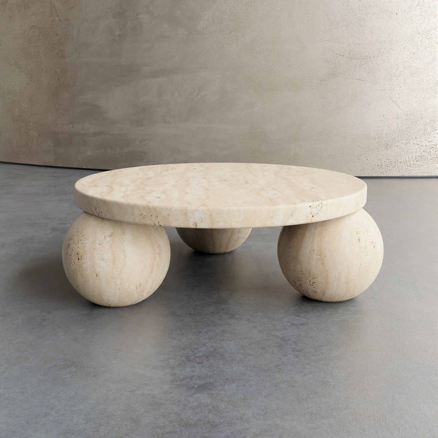 Piccolo travertine marble coffee table sculptural natural stone furniture
