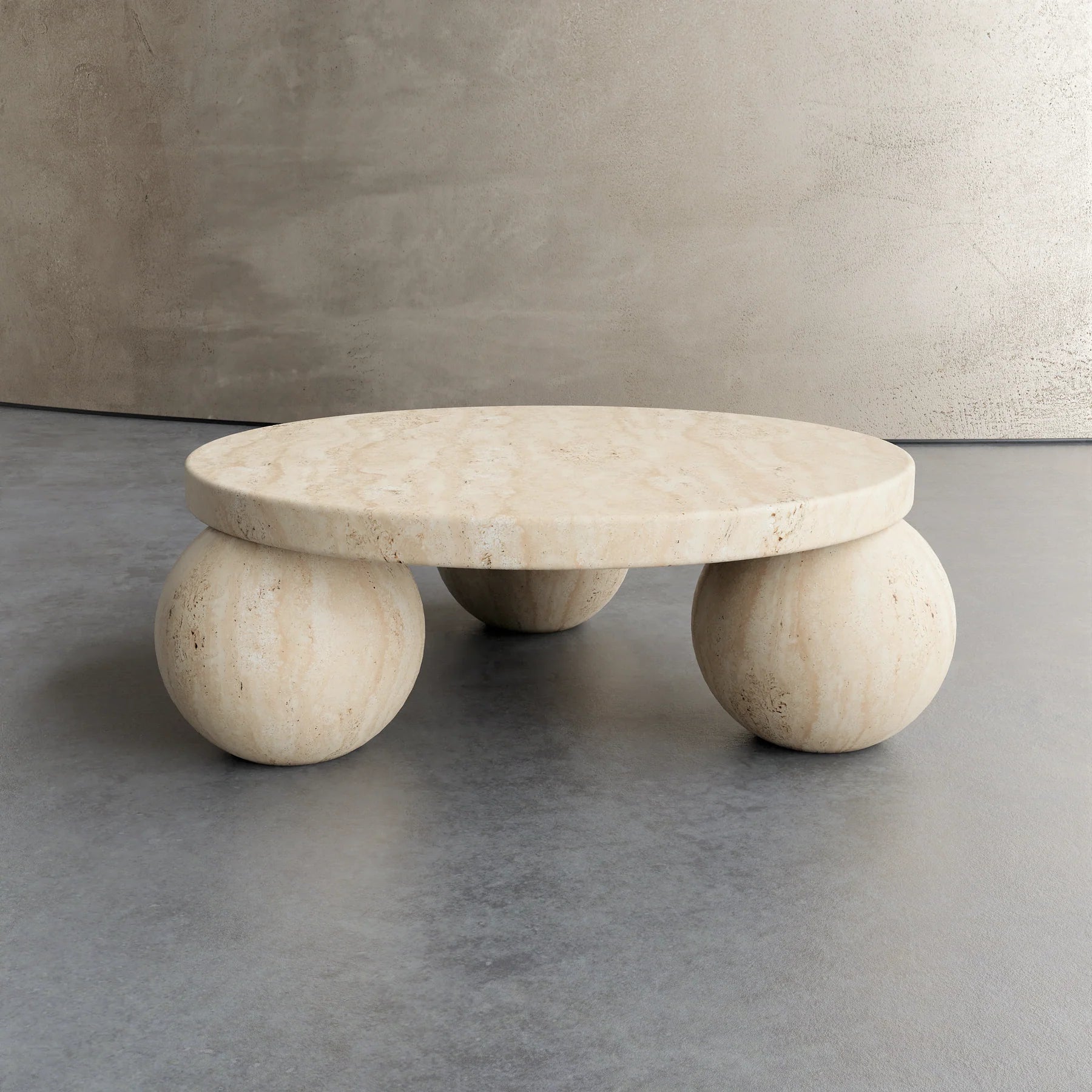 Piccolo travertine marble coffee table sculptural natural stone furniture