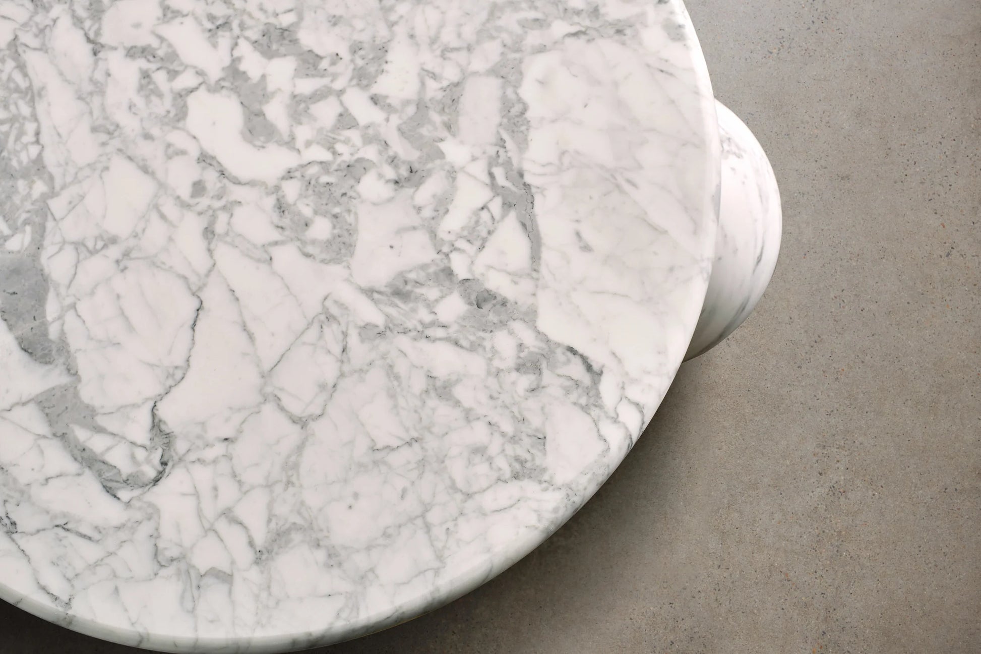 Piccolo white marble coffee table detail natural stone texture