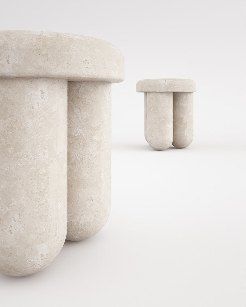 Prague marble side table detail by Eden Stone Designs