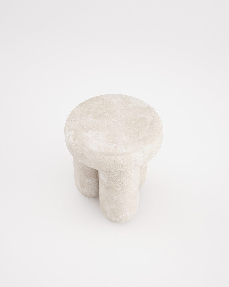 Prague marble side table top view by Eden Stone Designs