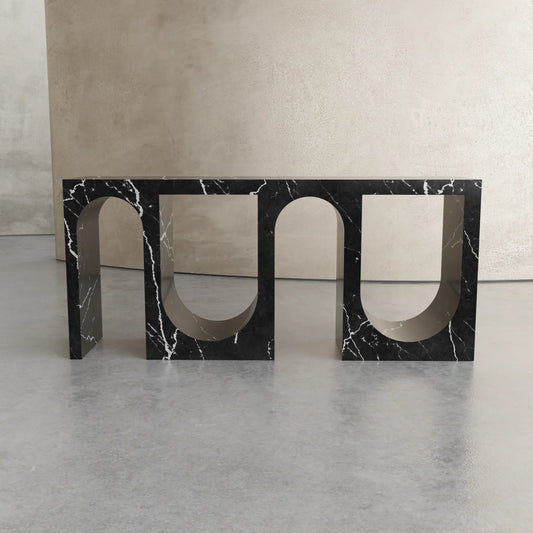 Nova marble console table sculptural arch design