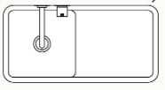 Technical drawing of Rome marble sink showing basin placement and functional layout