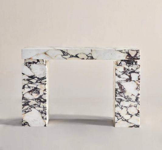 Stella marble console table handcrafted from natural stone