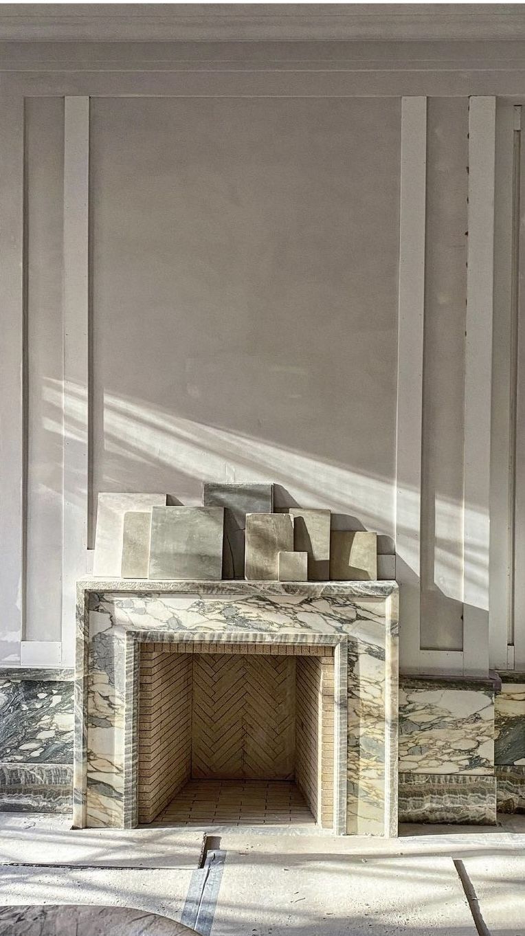 Tivoli Carrara marble fireplace surround luxury interior design Eden Stone Designs