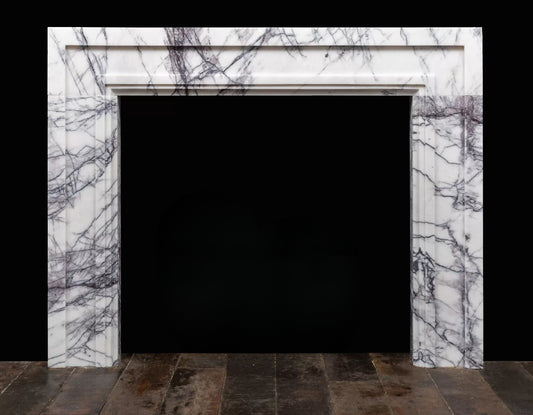 Tivoli Carrara marble fireplace surround luxury marble mantel Eden Stone Designs