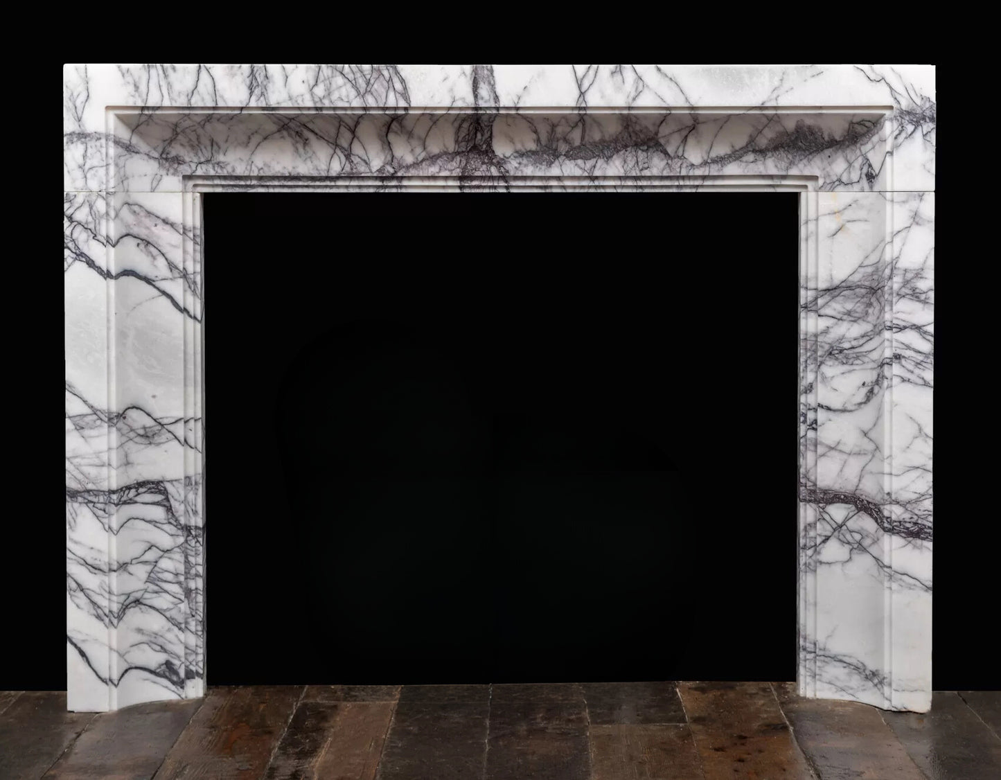 Tivoli Carrara marble fireplace surround front view luxury stone fireplace Eden Stone Designs