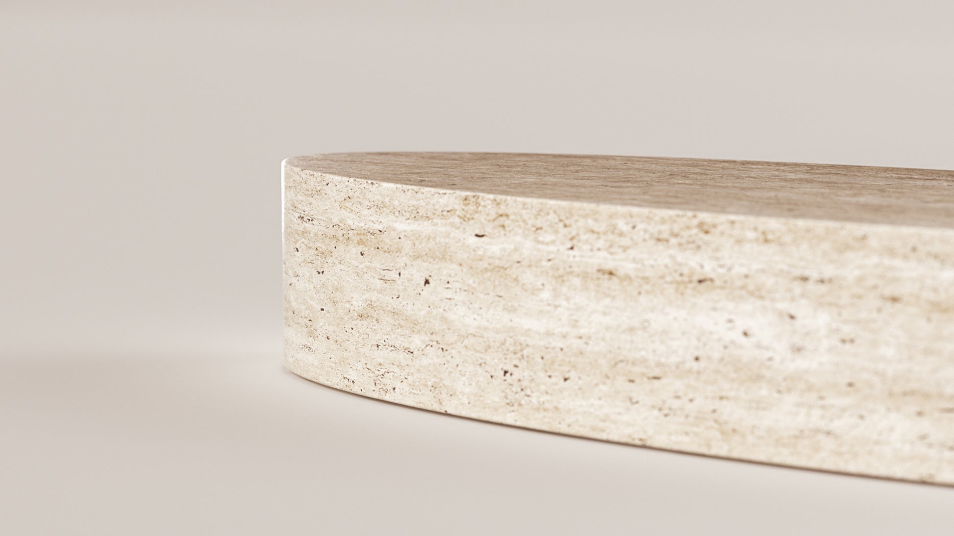 travertine coffee table edge detail natural stone Vicenza table