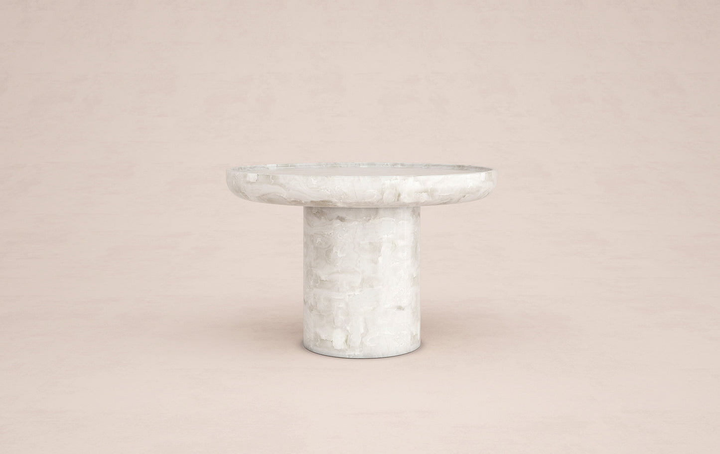 Trento light marble side table by Eden Stone Designs