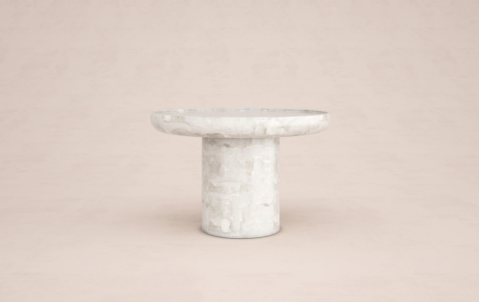 Trento light marble side table by Eden Stone Designs