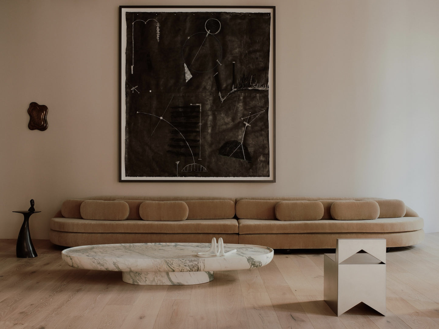 Trento marble coffee table by Eden Stone Designs in a modern luxury living room interior