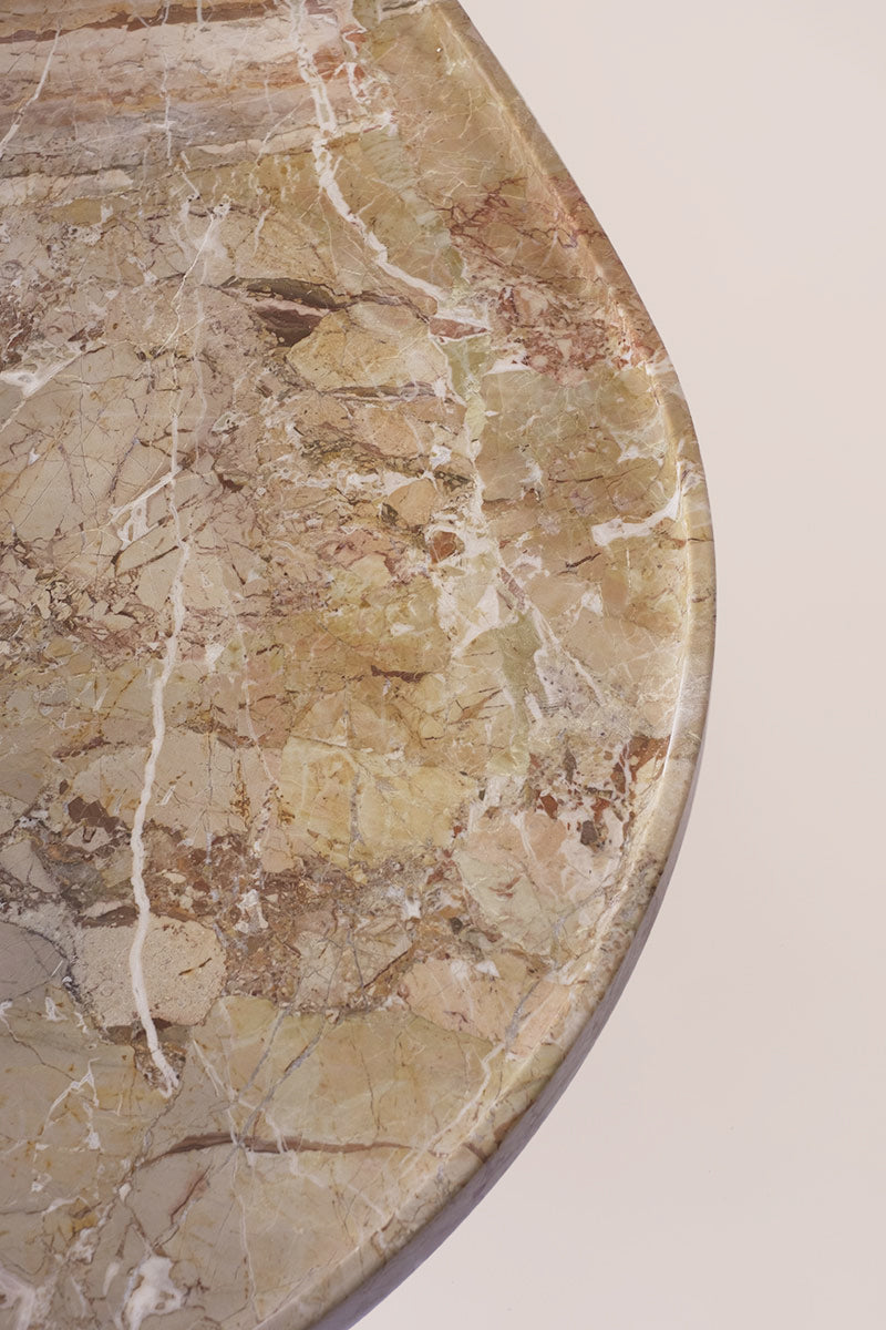 Trento marble coffee table stone detail showing natural veining by Eden Stone Designs